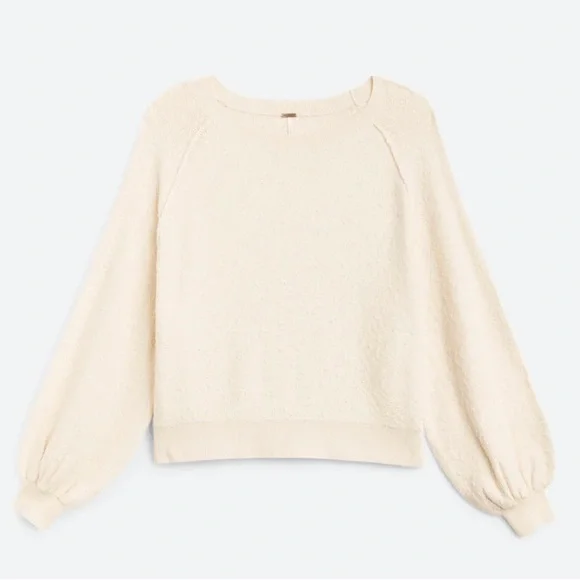 FREE PEOPLE Found My Friend Pullover Oversized Sweater in Ivory - Medium NWT